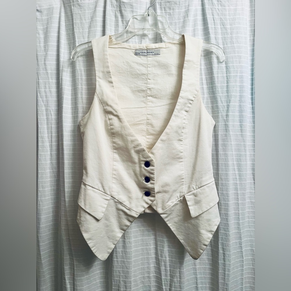 Zara White Vest